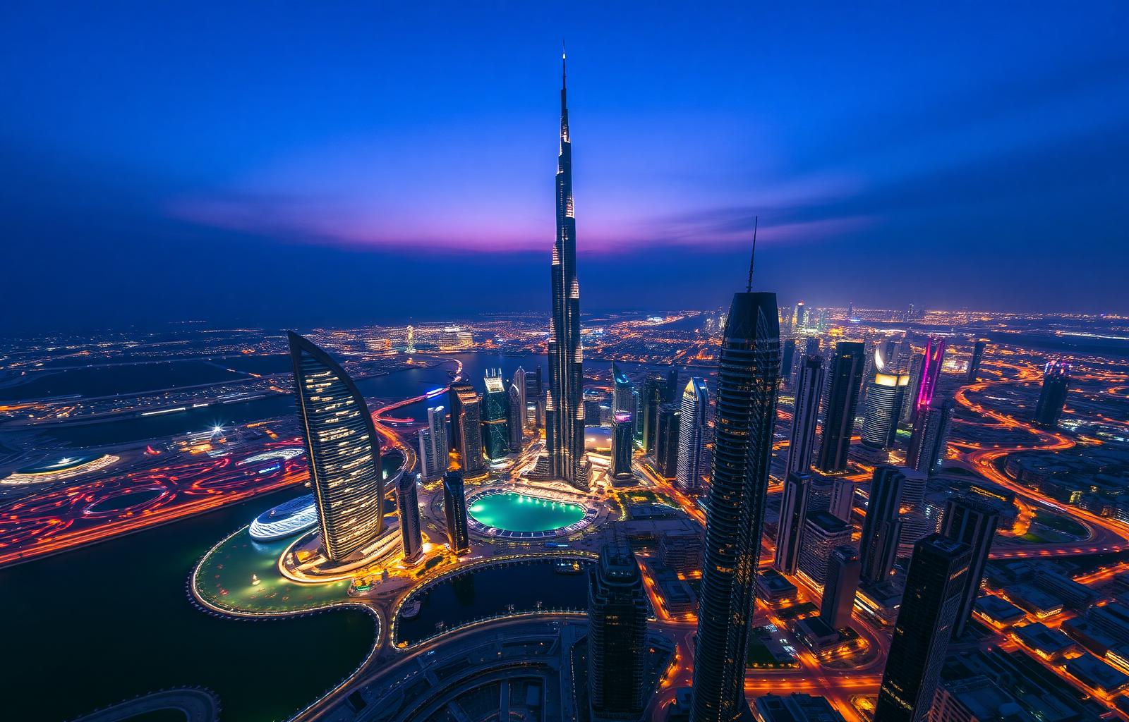 Aerial view of Dubai